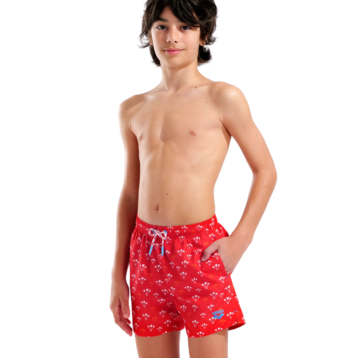 Bóxer de playa para niño arena Water Prints - Palmas rojas – arena® España