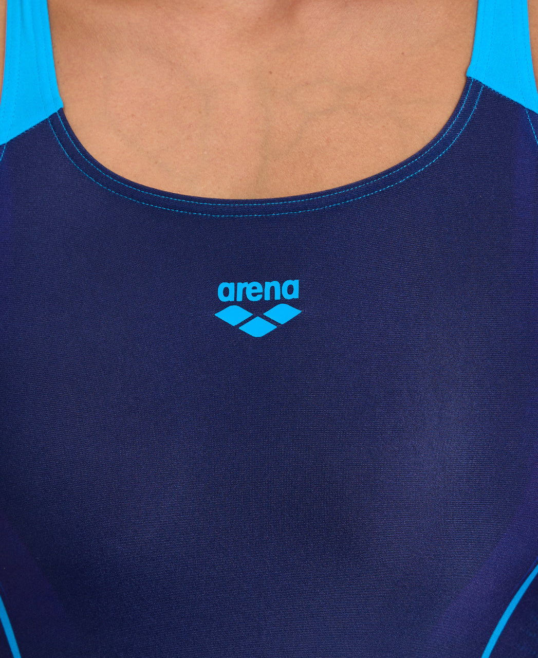 Bañador arena Feel para mujer Graphic Swim Pro Back - Azul Marino