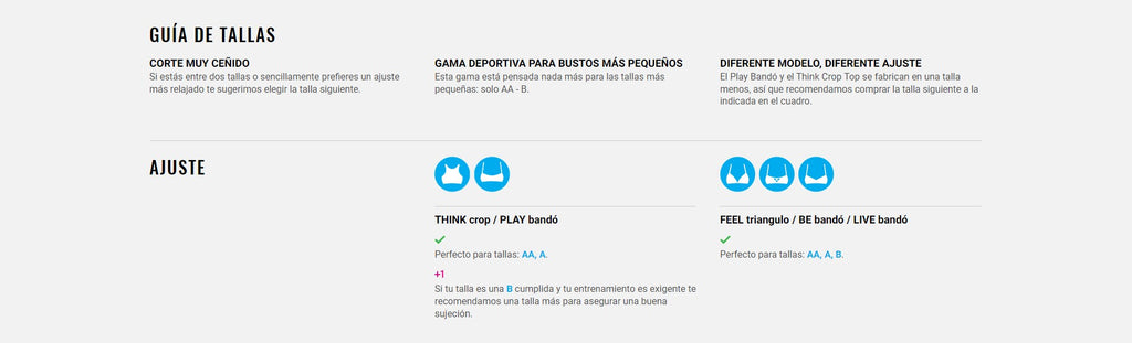 guía de tallas mujer – arena® España